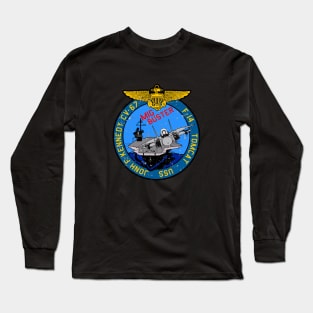 F-14 Tomcat - Mig Buster USS Jonh F Kennedy - Grunge Style Long Sleeve T-Shirt